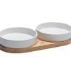 Designed by Lotte Dinerset Lojs - Voerbak Kat - Keramiek - Wit - 2x 400 ml